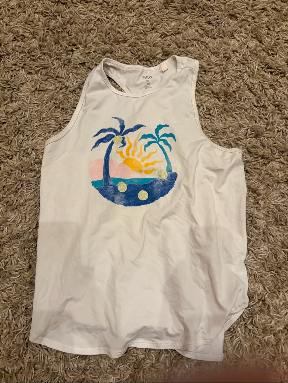 DSG White Tank Top with Subtle Gray Logo